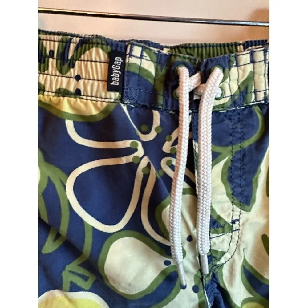 Baby Gap Boys Size 2 Blue Yellow Tropical Swim‎ Trunk